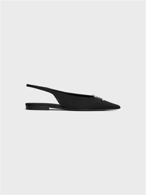 celine flats pointed|CELINE ALMA TRIOMPHE FLAT SLINGBACK in GROS.